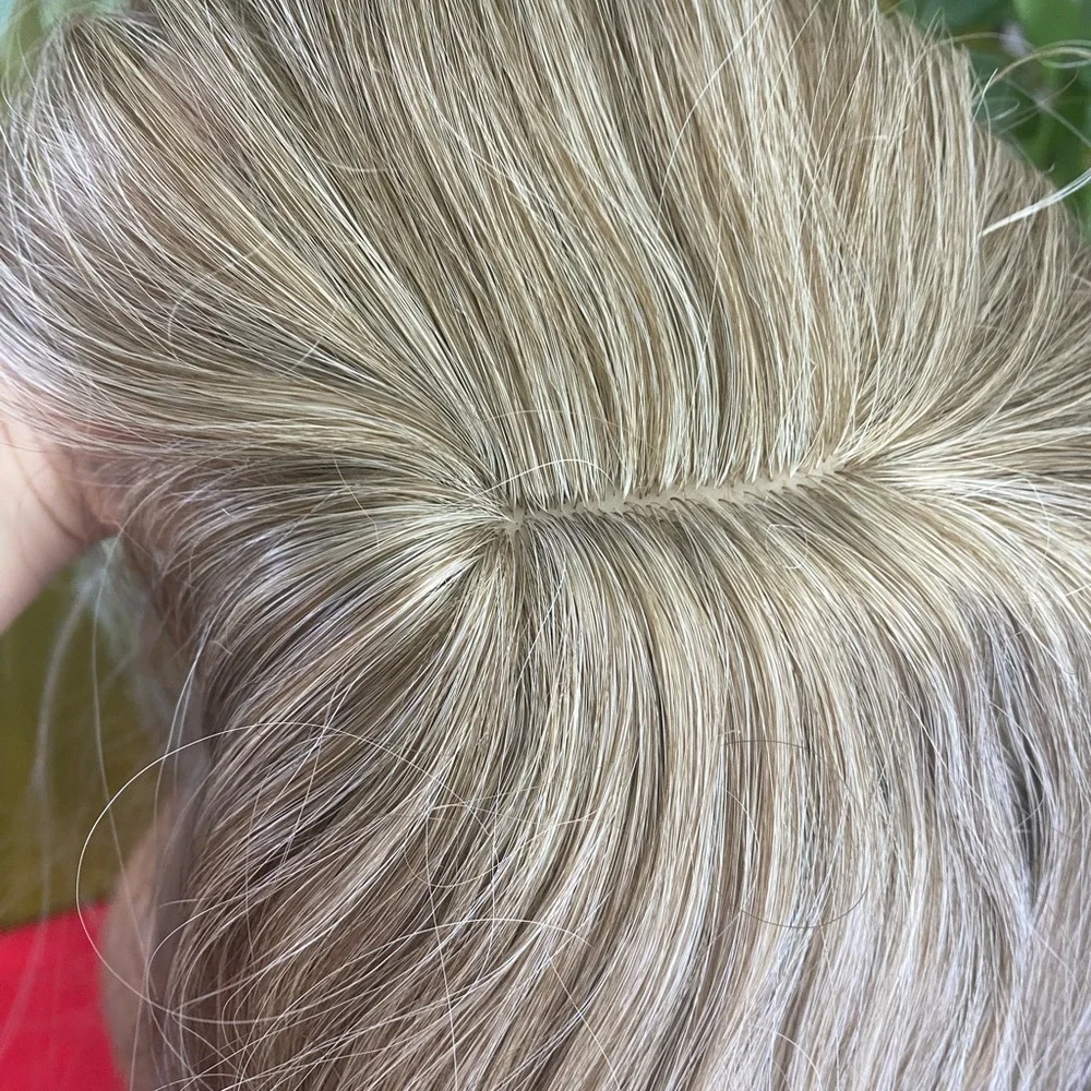 icy ash silver blonde balayage wig